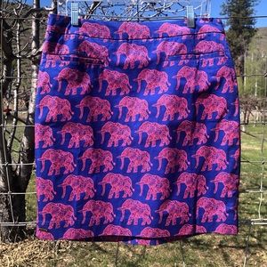 NWT Hatley Pencil Skirt size 8 Pink Elephants Navy